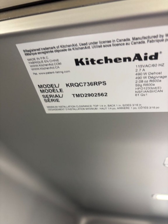 KitchenAid 36" Counter-depth 19.4 Cu Ft 4-door Refrigerator With Flexible Temperature Zone In Printshield® Finish Fingerprint Resistant Stainless Steel KRQC736RPS