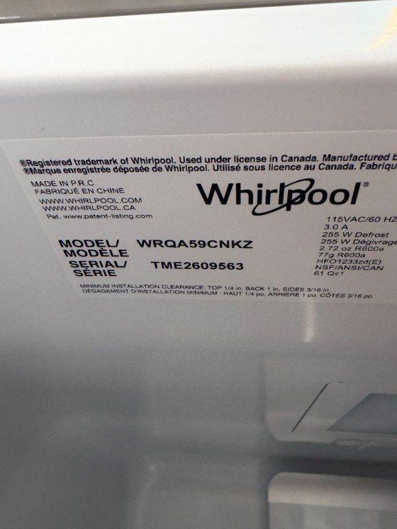 Whirlpool 36-inch Wide Counter Depth 4 Door Refrigerator - 19.4 cu. ft. Fingerprint-Resistant Stainless Finish WRQA59CNKZ