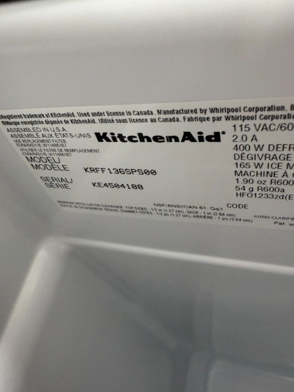 KitchenAid 25 Cu. Ft. 36-inch Standard-depth French Door Refrigerator With Internal Water Dispenser PrintShield Stainless KRFF136SPS