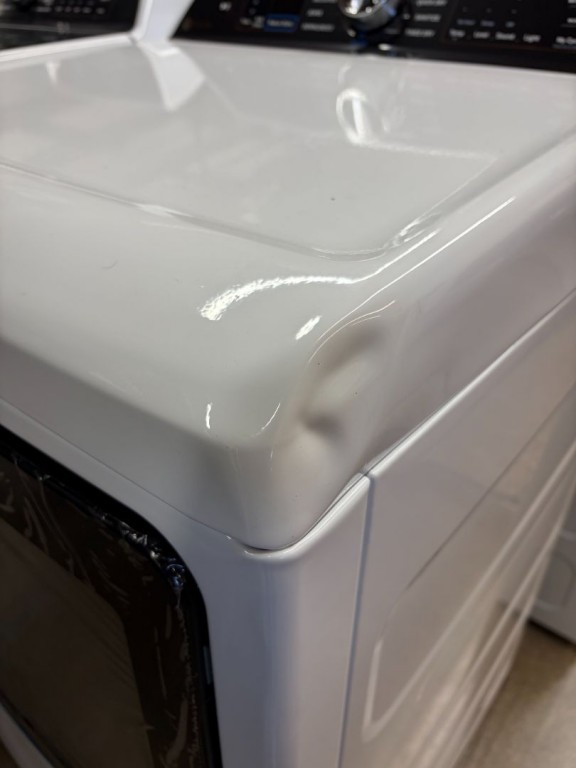 GE Profile 7.4 cu. ft. Capacity Smart aluminized alloy drum Electric Dryer with Sanitize Cycle and Sensor Dry White on White with Silver Backsplash PTD70EBSTWS, product image 1 of 3