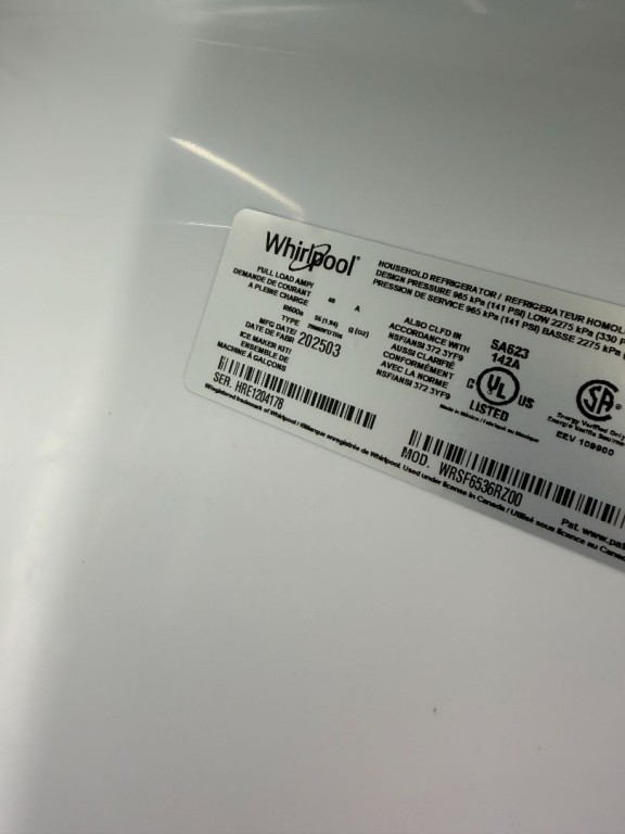 Whirlpool 36-inch Standard Depth Side-by-Side Refrigerator with Prep & Store Bins Fingerprint-Resistant Stainless Finish WRSF6536RZ, product image 2 of 24