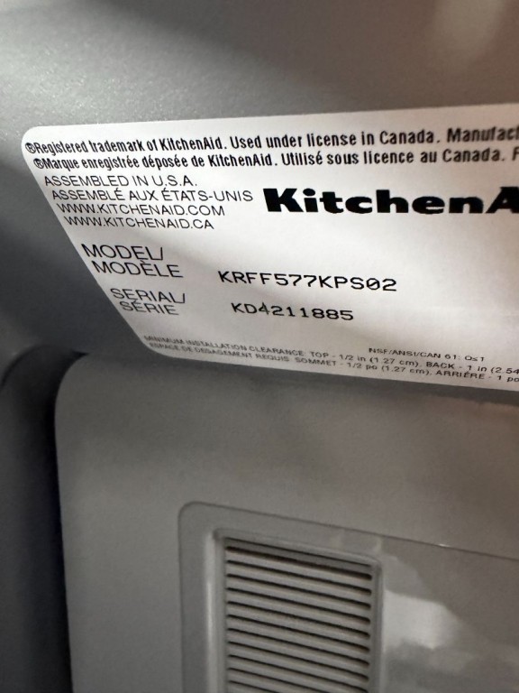 KitchenAid 26.8 Cu. Ft. Standard-Depth French Door Refrigerator with Exterior Ice and Water Dispenser Stainless Steel with PrintShield™ Finish KRFF577KPS, product image 2 of 16