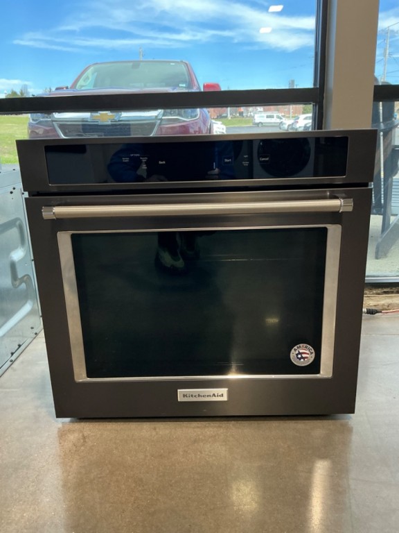 KitchenAid Smart Oven+ 30" Single Oven With Powered Attachments And Printshield™ Finish Black Stainless Steel with PrintShield™ Finish KOSE900HBS