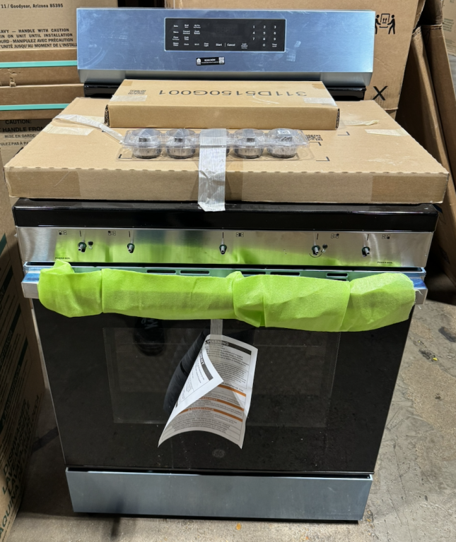 GE 30" Free-Standing Gas Convection Range with No Preheat Air Fry and EasyWash Oven Tray Stainless Steel GGF600AVSS