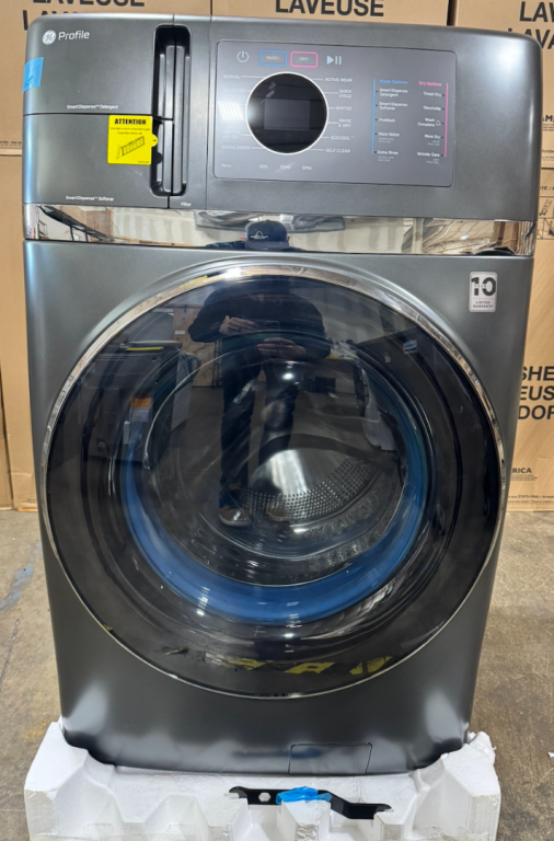 GE Profile 4.8 cu. ft. Capacity UltraFast Combo with Ventless Inverter Heat Pump Technology Washer/Dryer Carbon Graphite PFQ97HSPVDS