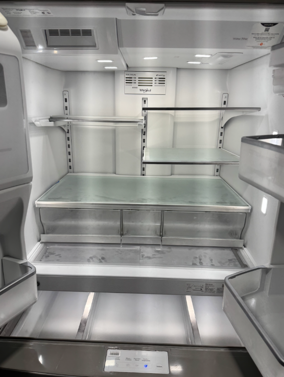 Whirlpool 36-inch Wide 4 Door Refrigerator with Prep and Store Bins - 26 Cu. Ft. Fingerprint Resistant Stainless Steel WRMF7736PZ, product image 2 of 10