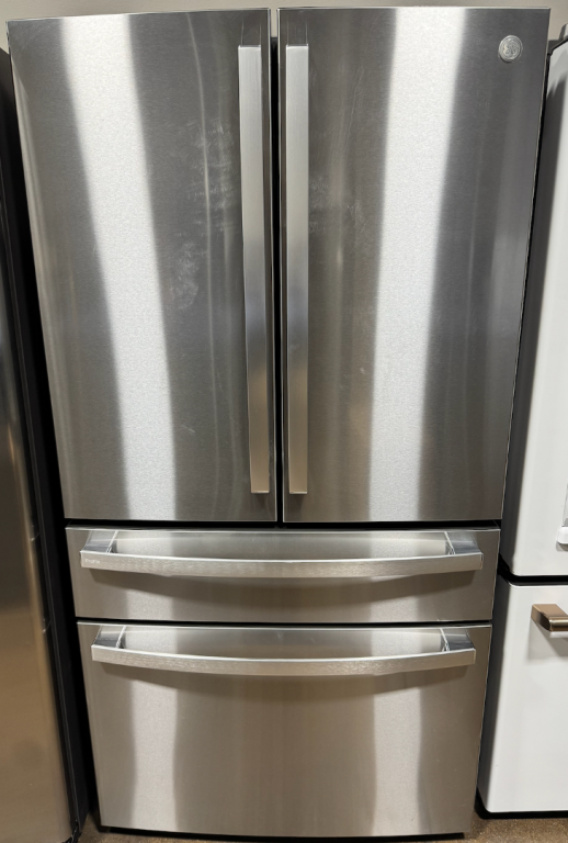 GE Profile 23.2 Cu. Ft. Smart Counter-Depth Fingerprint Resistant 4-Door French-Door Refrigerator Fingerprint Resistant Stainless Steel PJE23BYWFS