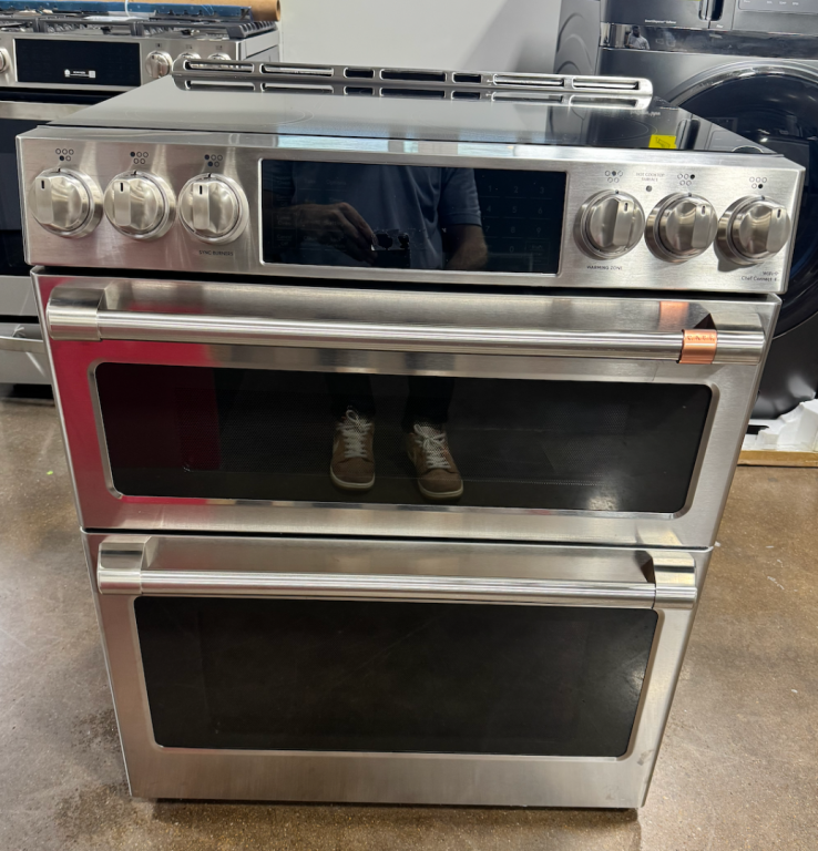 Cafe Café 30" Smart Slide-in, Front-control, Induction And Convection Double-oven Range Stainless Steel CHS950P2MS1, product image 1 of 7