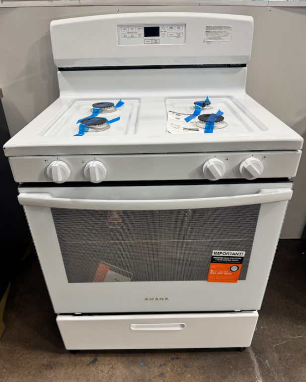 Amana 30-inch Gas Range with Bake Assist Temps White AGR6303MMW, product image 1 of 5