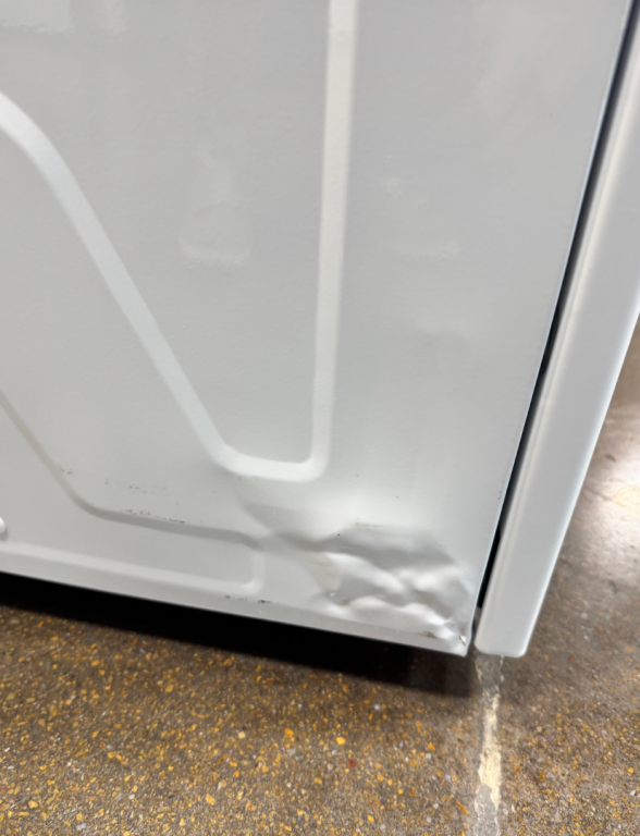 GE Unitized Spacemaker 3.8 cu. ft. Capacity Washer with Stainless Steel Basket and 5.9 cu. ft. Capacity Electric Dryer White on White GUD27ESSMWW, product image 2 of 23